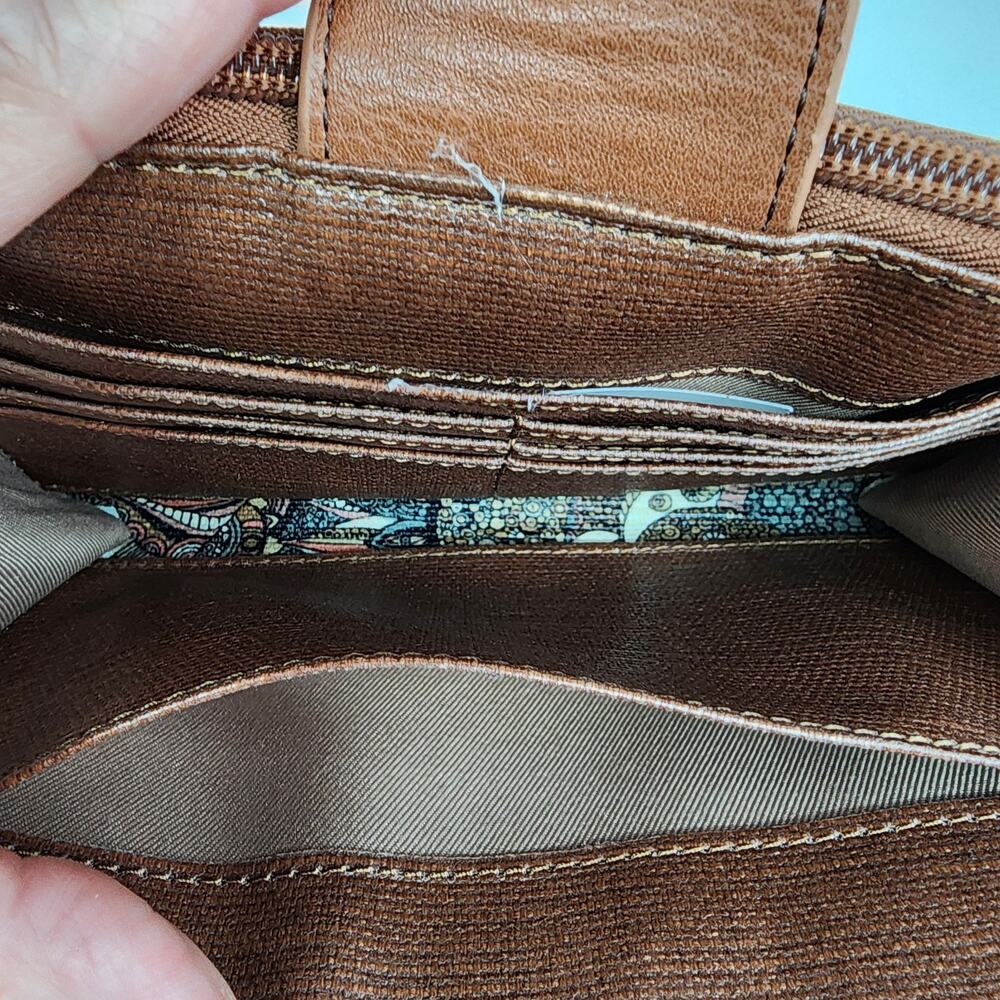 Sakroots Wristlet Wallet Floral Crossbody Strap Brown Phone Pocket Strap Missing - Picture 12 of 16